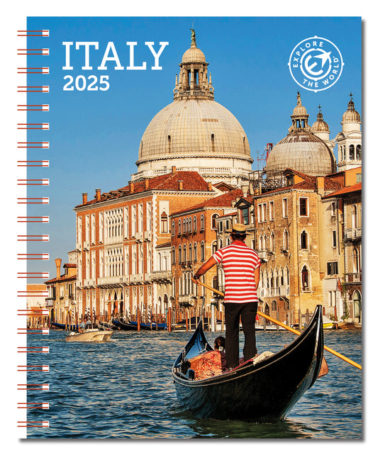 Italy Weekly Engagement Calendar 2025, Planner 6.5" x 8.5" Spiral Bound