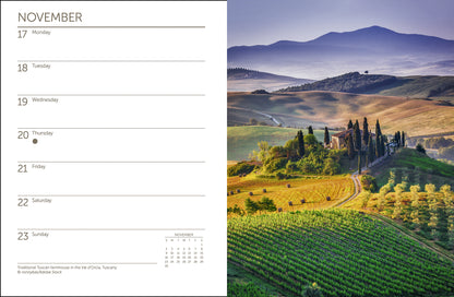 Italy Weekly Engagement Calendar 2025, Planner 6.5" x 8.5" Spiral Bound