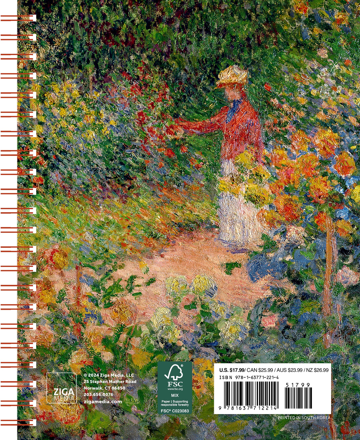 Monet Weekly Engagement Calendar 2025, Planner 6.5" x 8.5" Spiral Bound