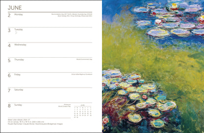 Monet Weekly Engagement Calendar 2025, Planner 6.5" x 8.5" Spiral Bound