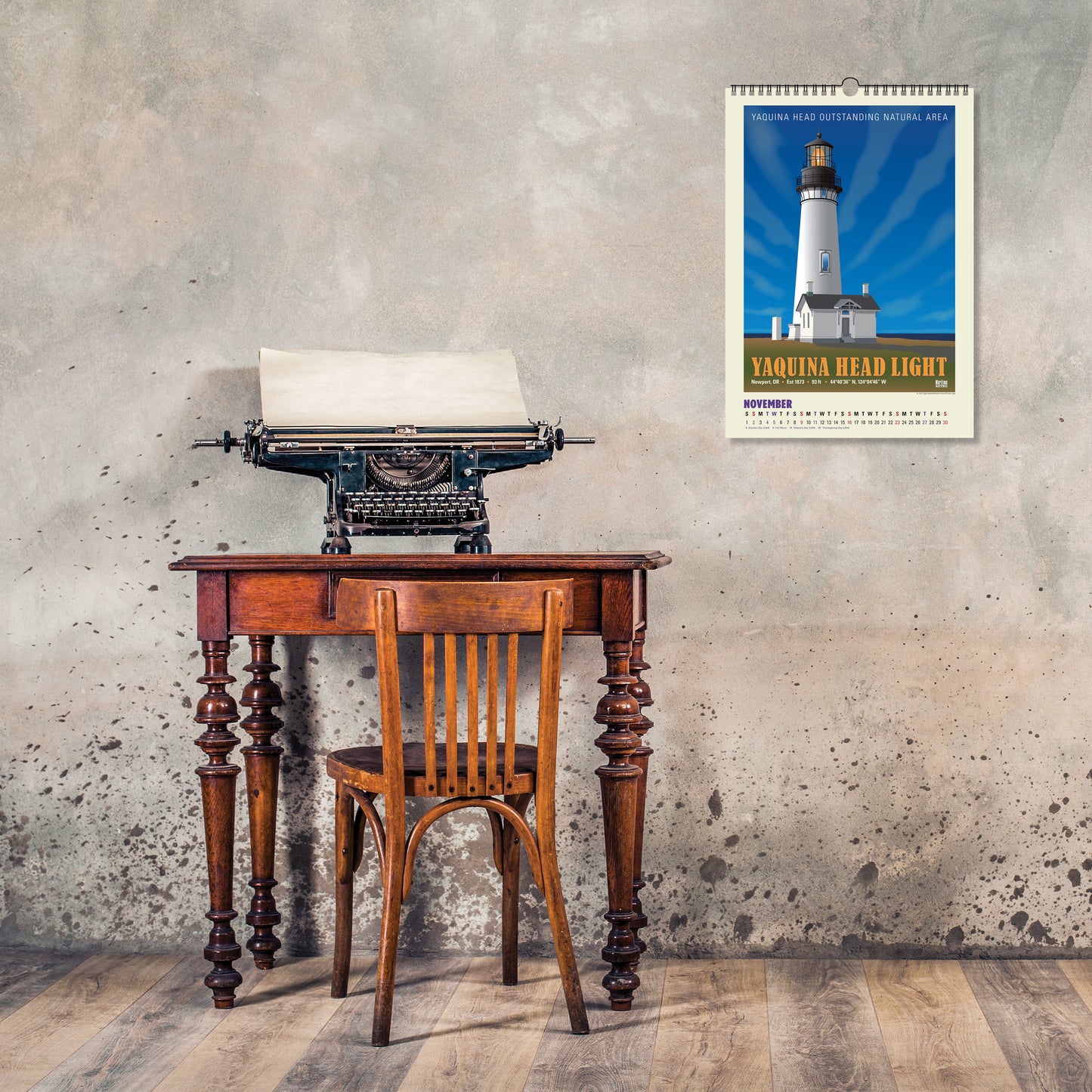 Pacific Coast Lighthouses Oversize Wall Calendar 2025, 13.38'' x 19'' Spiral Bound with Hanger