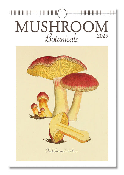 Mushroom Botanicals Oversize Wall Calendar 2025, 13.38'' x 19'' Spiral Bound with Hanger