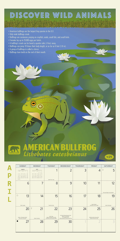 American Wildlife Mini Wall Calendar 2025, 7" x 7"