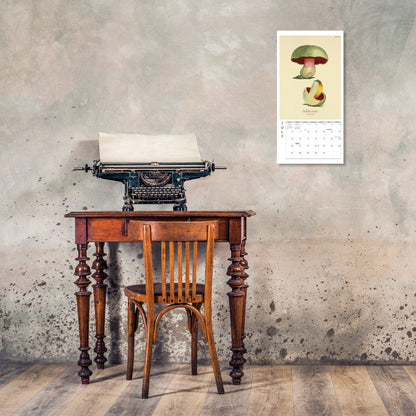 Mushroom Botanical Prints Mini Wall Calendar 2025, 7" x 7"