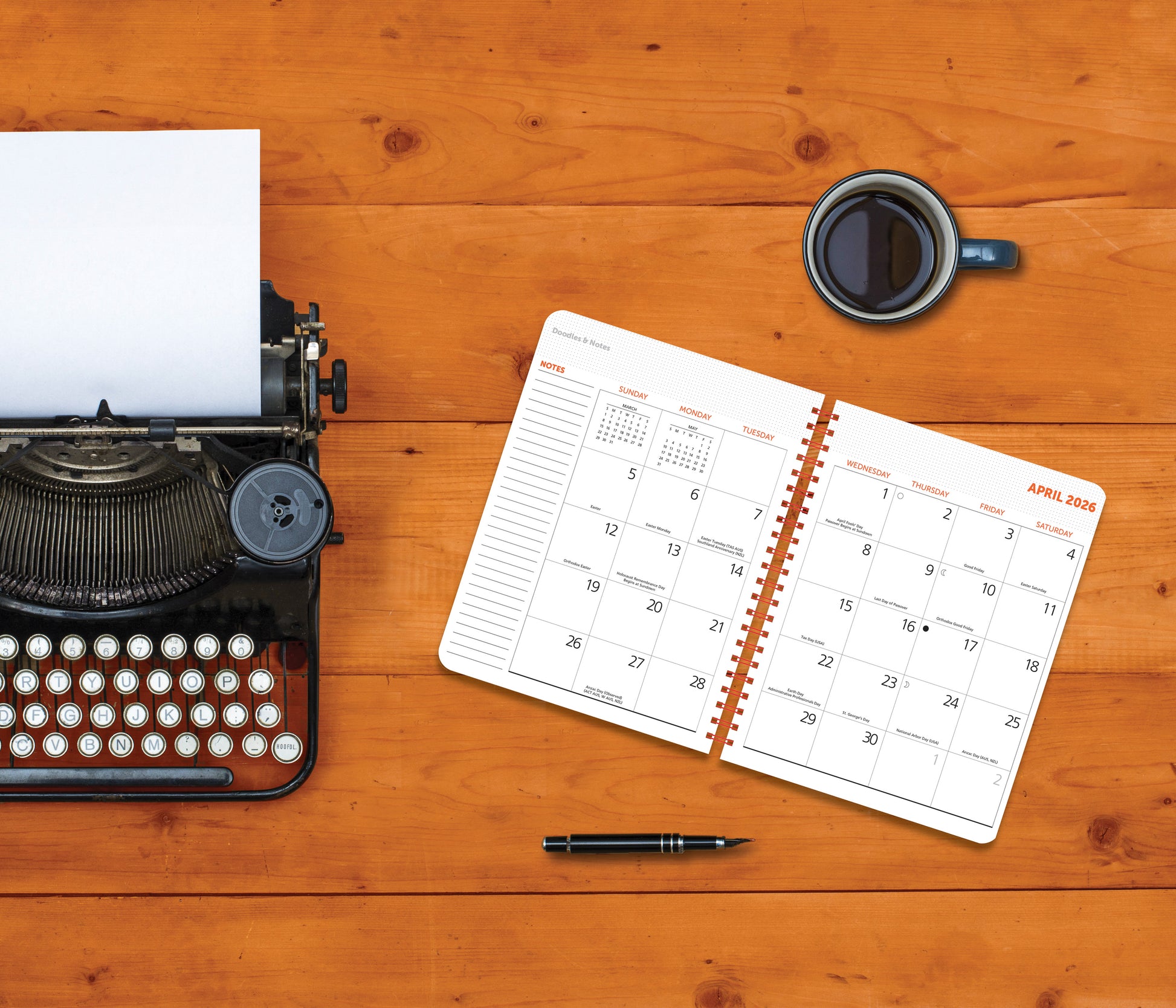 January–December planner with classic Japanese art