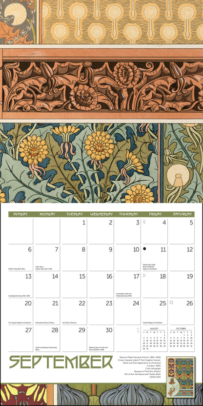 2026 calendar with exquisite ornament designs from MFA