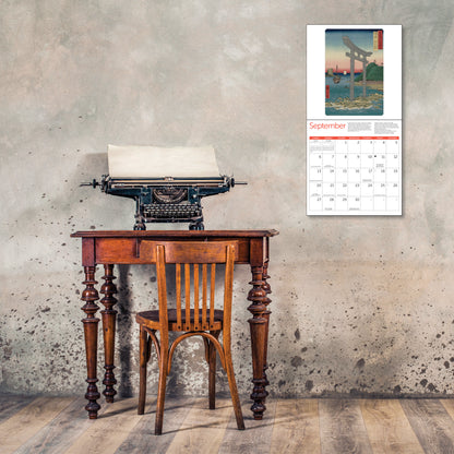 12" x 12" wall calendar with classic Japanese ukiyo-e prints