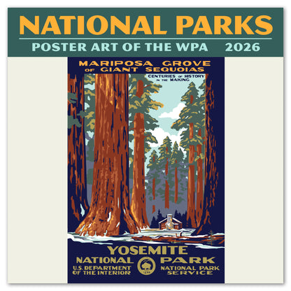 2026 National Parks WPA Poster Art Wall Calendar, 12" x 12"