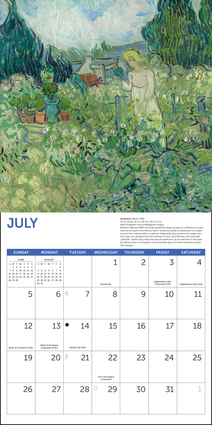 Floral paintings by Van Gogh in 2026 wall calendar