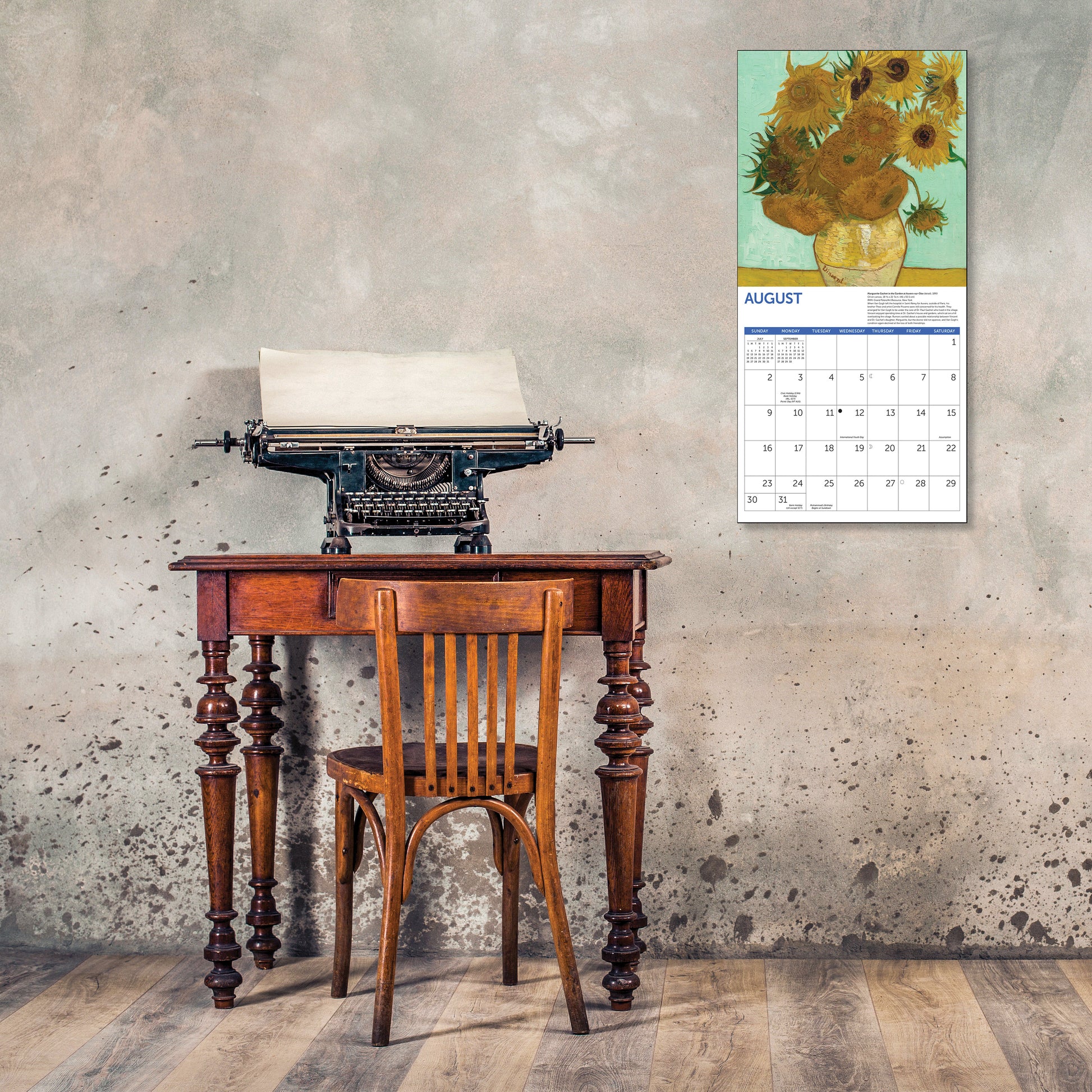 2026 calendar featuring Van Gogh's floral masterpieces