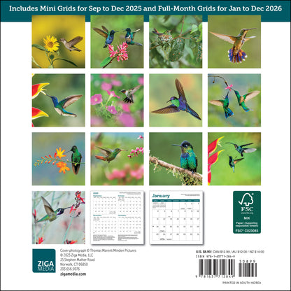 Small 2026 calendar with bird photography