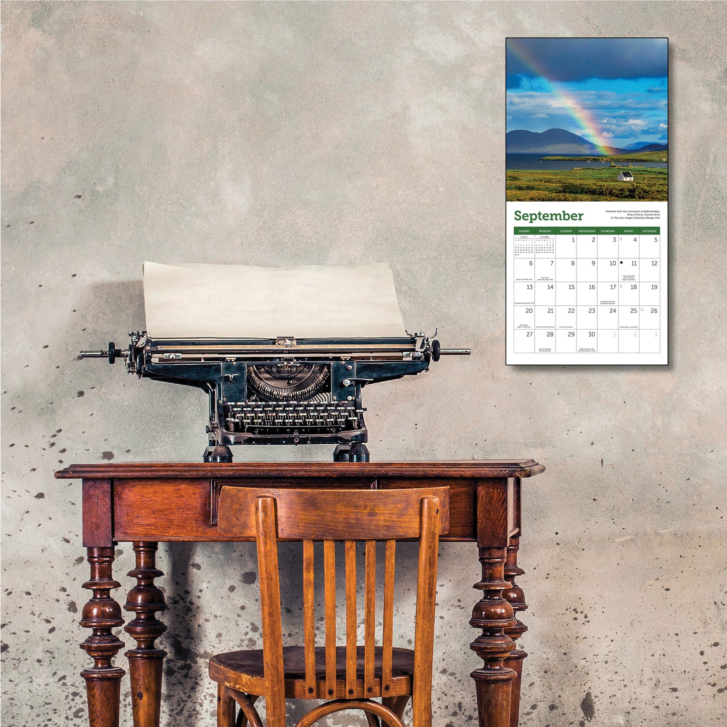 Compact 7" x 7" Ireland photo calendar