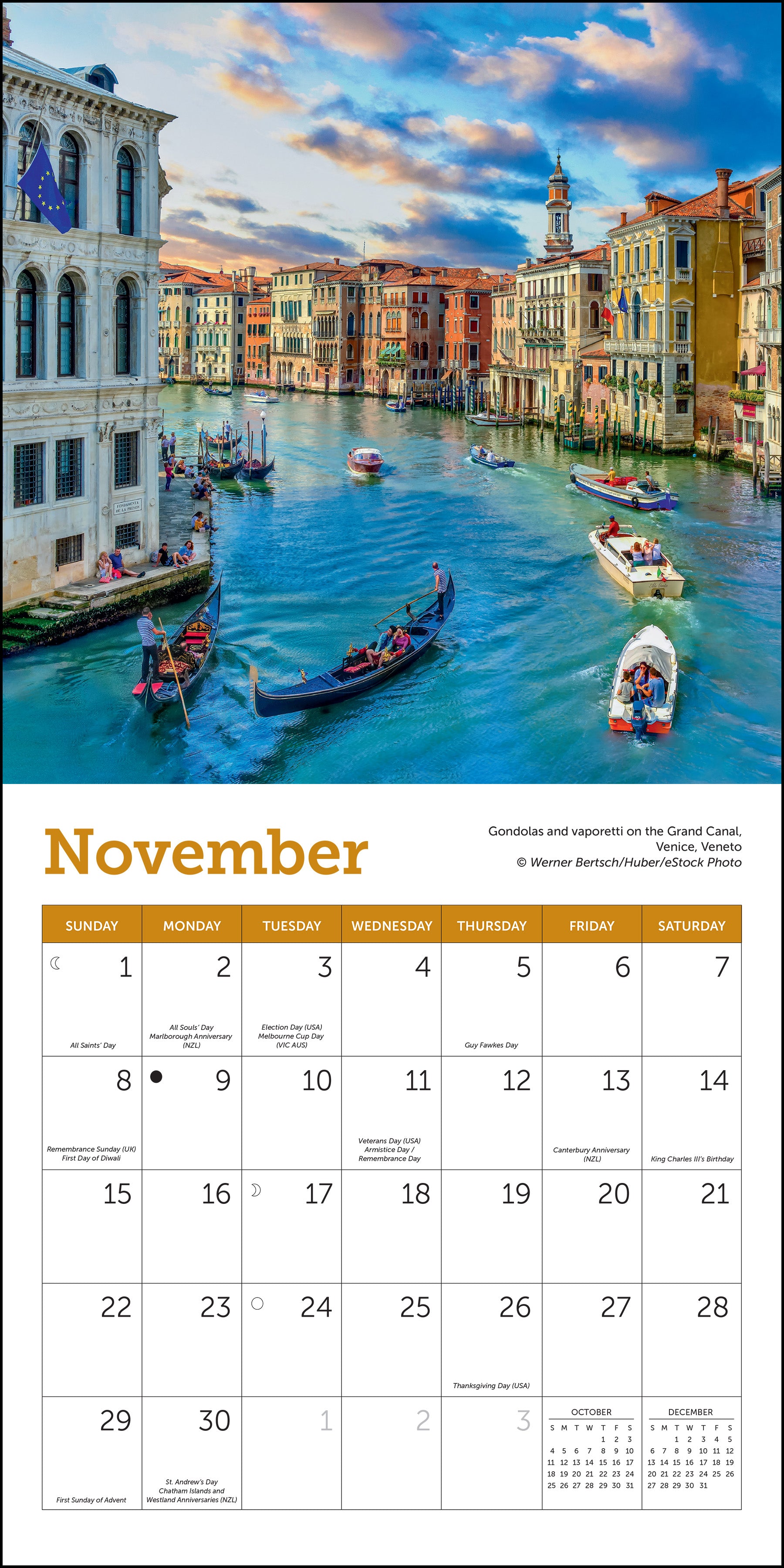 2026 calendar with views of Italy