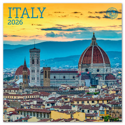 2026 Italy Mini Wall Calendar, 7" x 7"