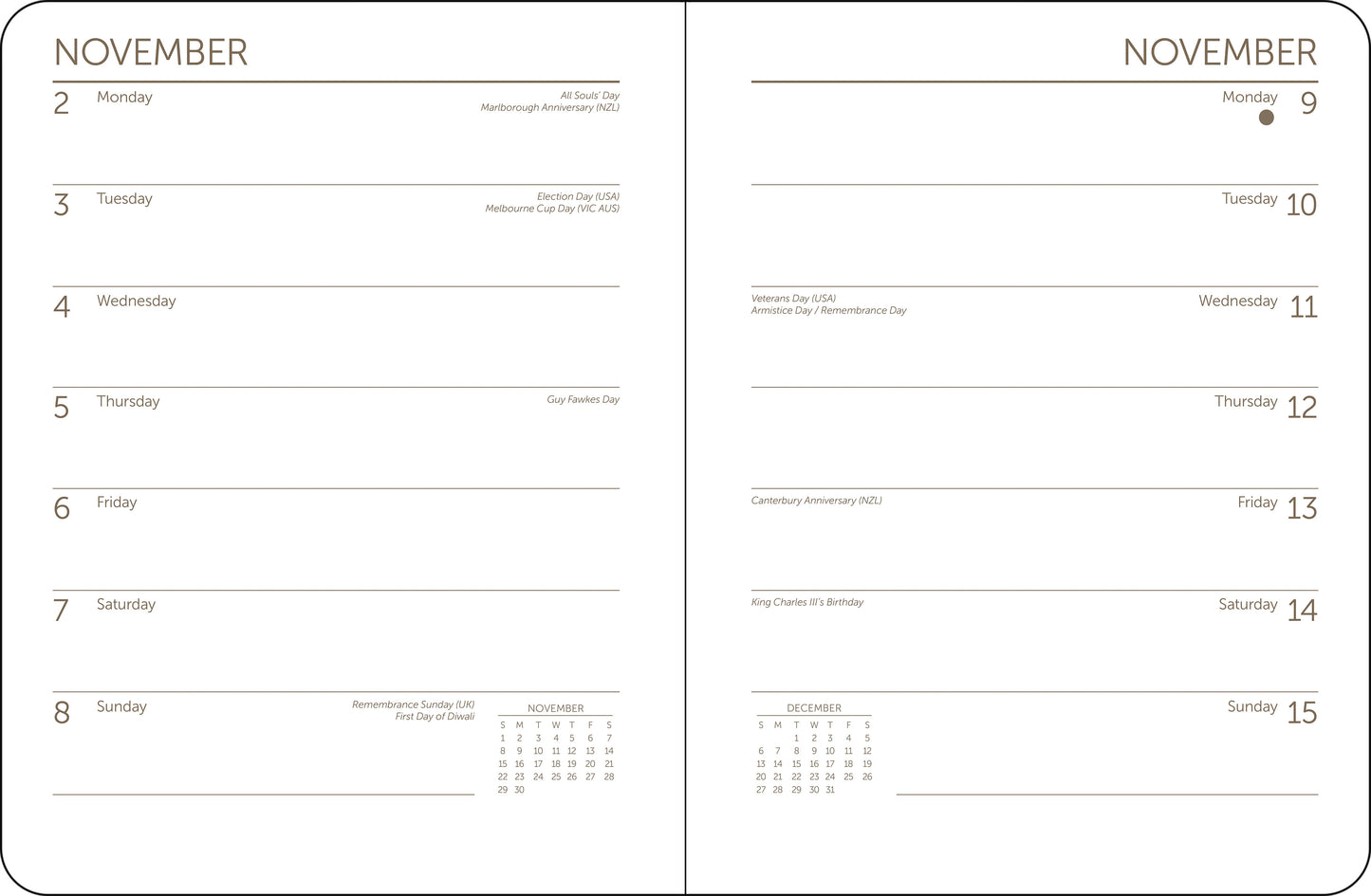 Inside layout of the 2026 weekly national parks planner
