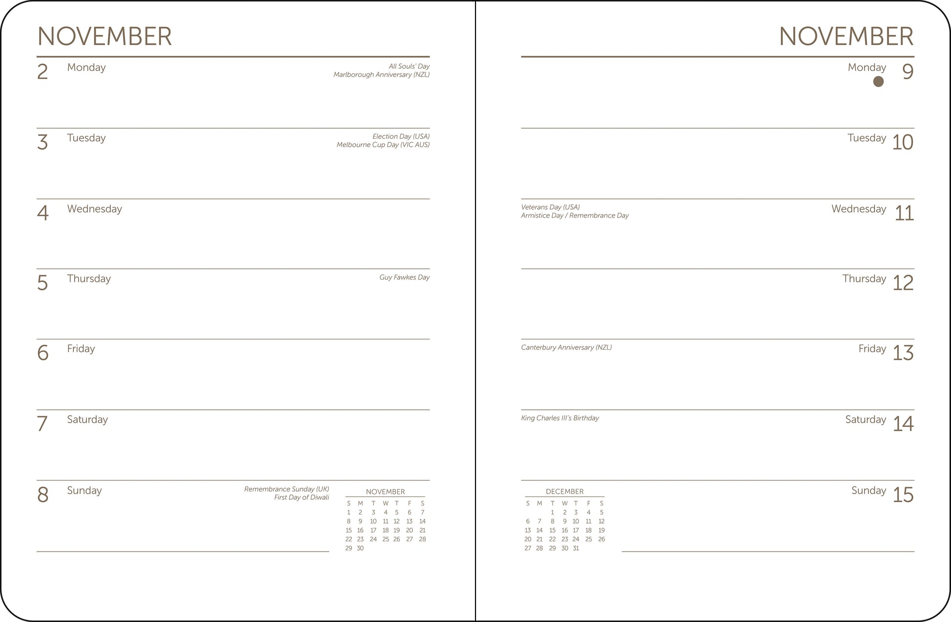 Inside layout of the 2026 weekly national parks planner