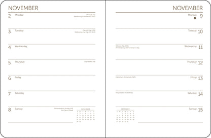 Inside layout of the 2026 weekly national parks planner