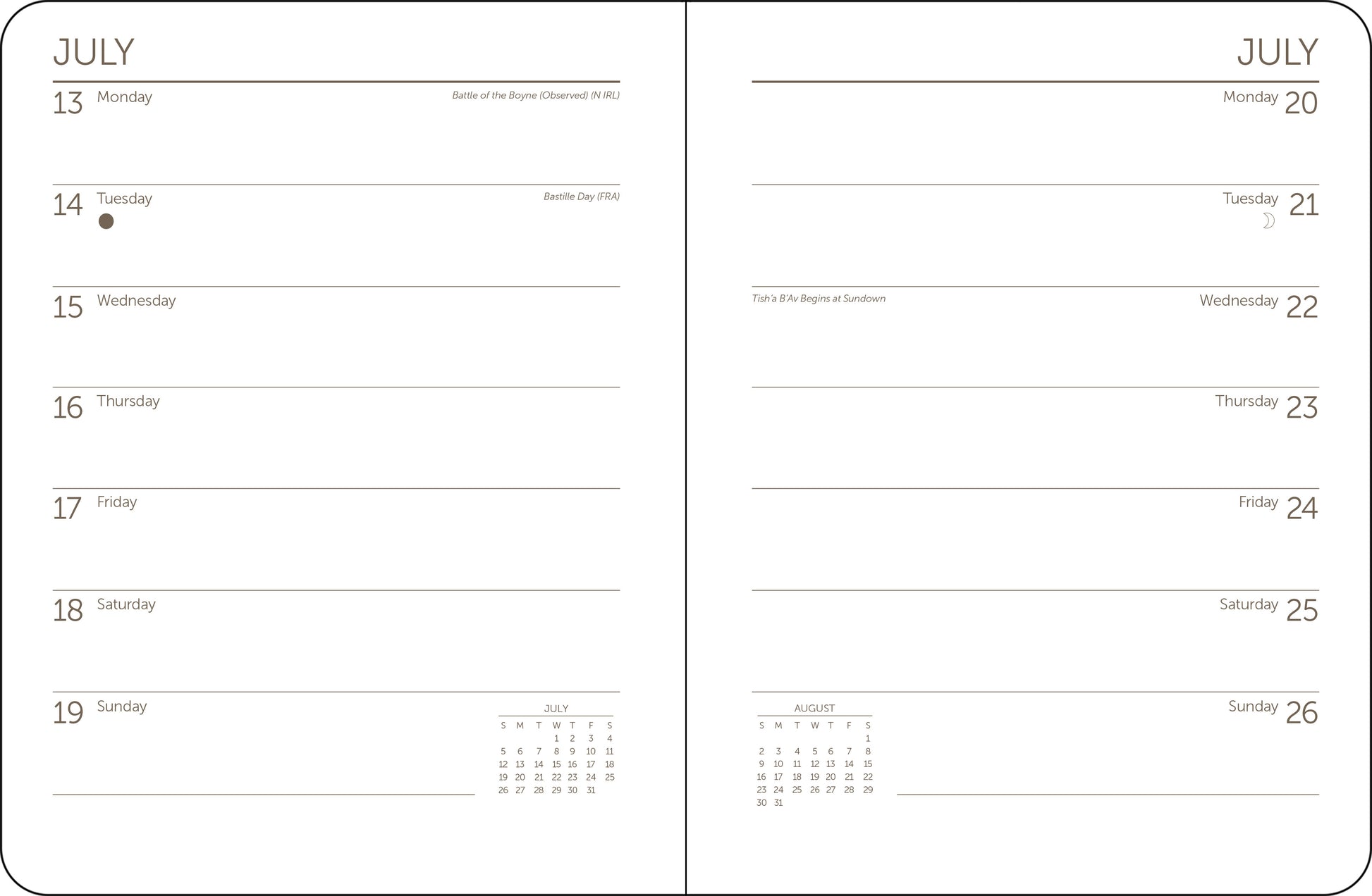 Back cover of 2026 Impressionists Engagement Calendar showing monthly previews