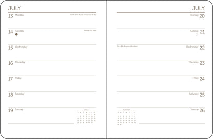 Back cover of 2026 Impressionists Engagement Calendar showing monthly previews