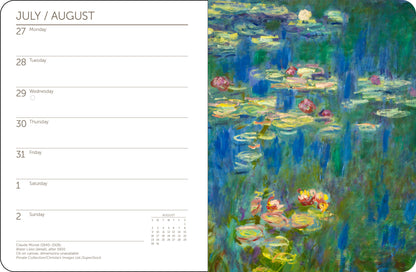 2026 Impressionists planner with classic impressionist art and spiral binding