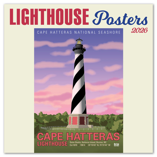 2026 Mini Lighthouse Posters Wall Calendar, 7" x 7"