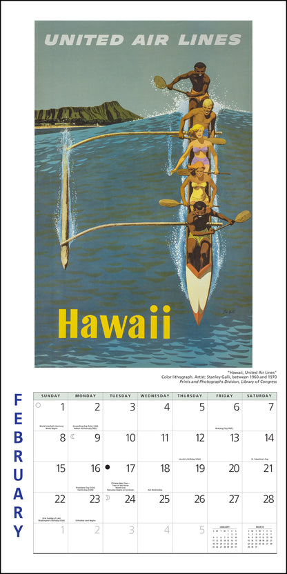 Mini wall calendar with travel destinations for 2026