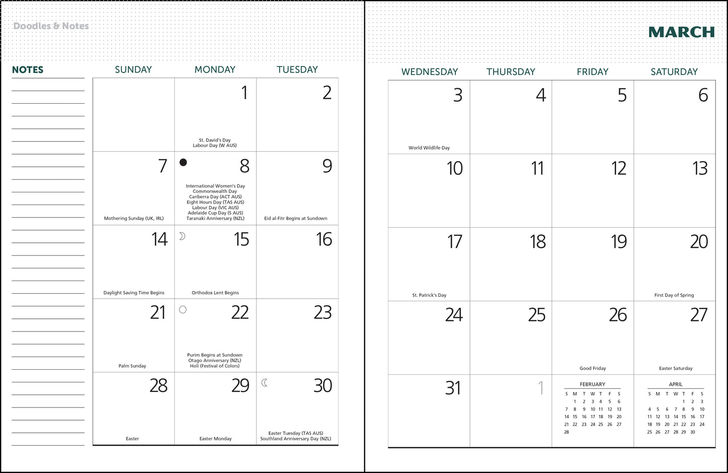 2027 National Parks WPA 12 Month Planner, 7.5" x 9.75" Spiral Bound