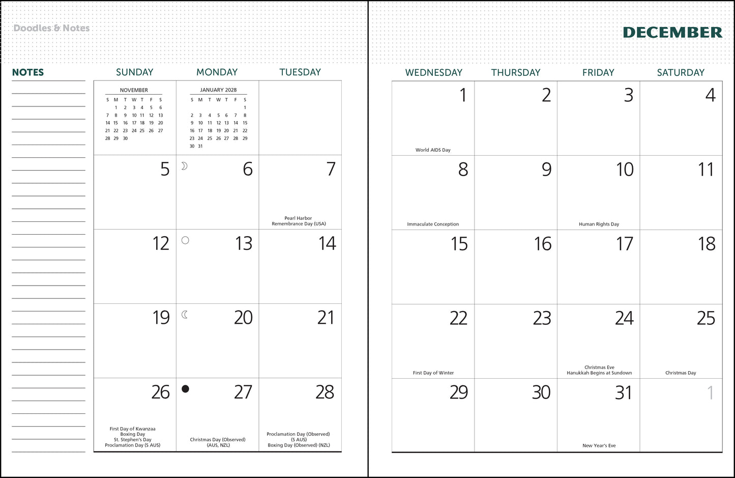 2027 National Parks WPA 12 Month Planner, 7.5" x 9.75" Spiral Bound