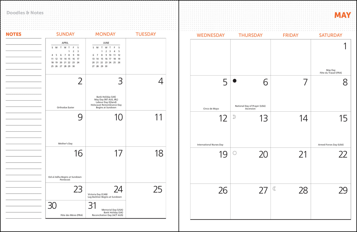 2027 Japanese Woodblocks, MFA Boston, Monthly Planner 7.5" x 9.75" Spiral Bound