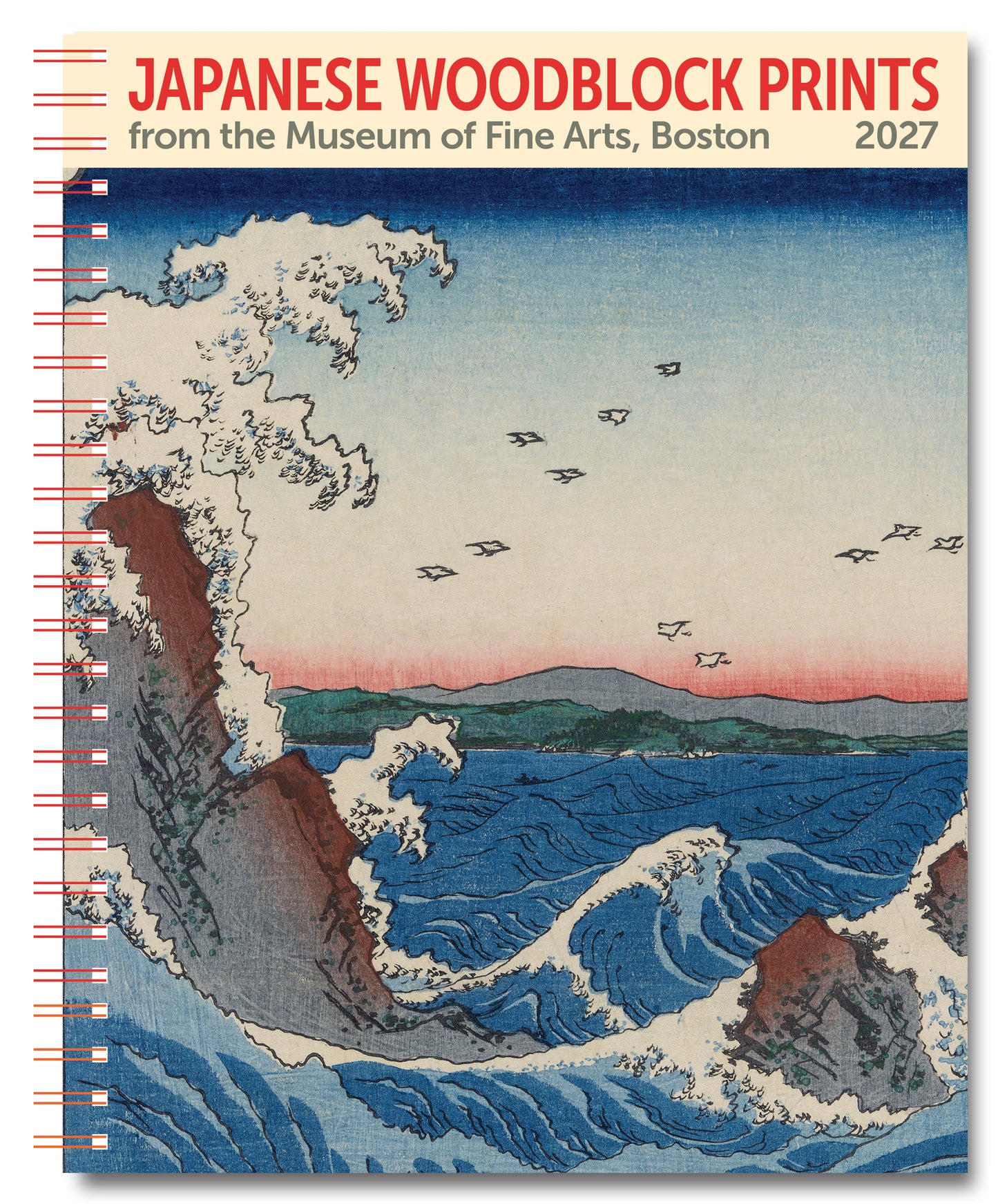 2027 Japanese Woodblocks, MFA Boston, Monthly Planner 7.5" x 9.75" Spiral Bound