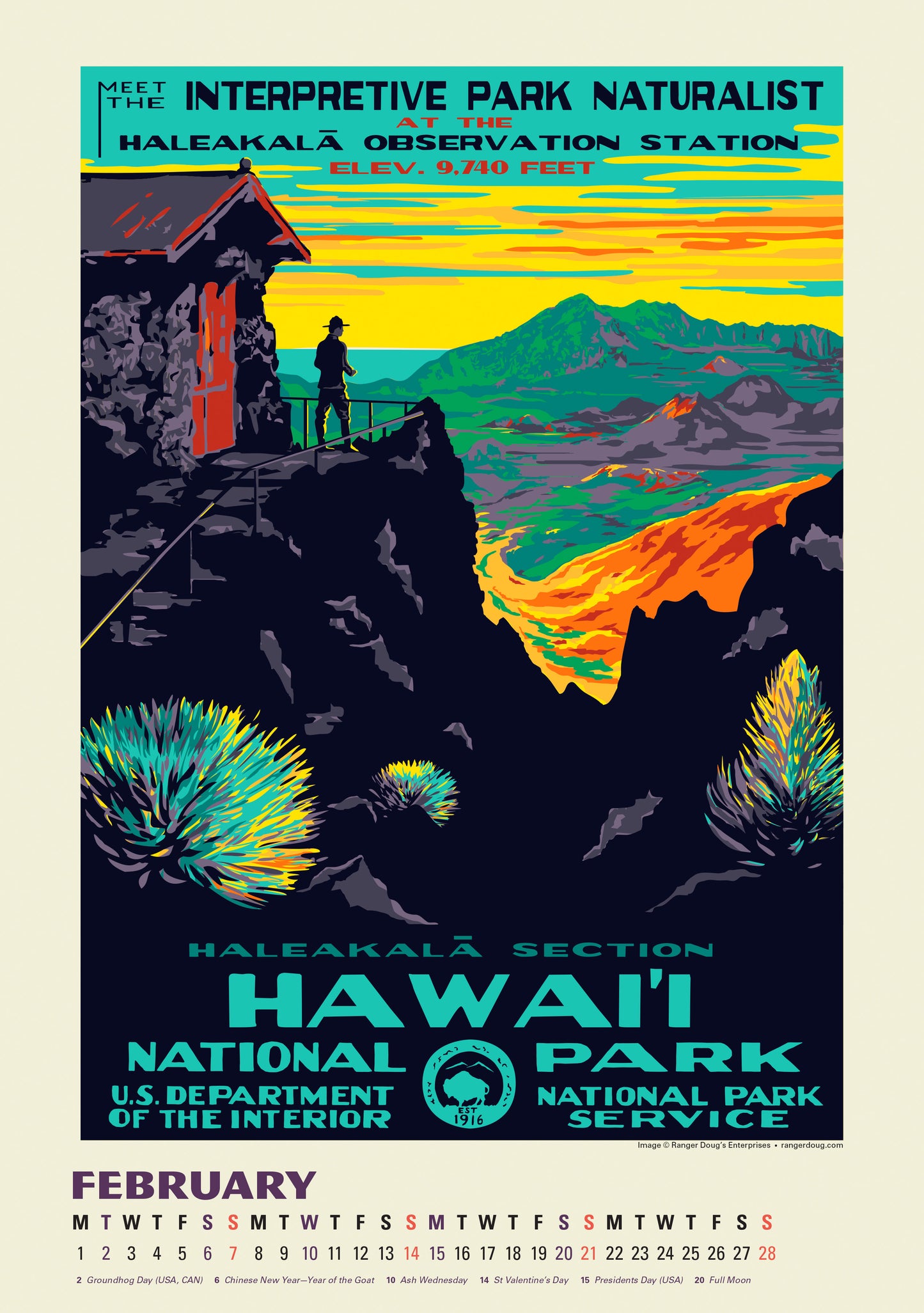 2027 National Parks WPA Large Wall Calendar 13.4" x 19" Spiral Bound with Hanger