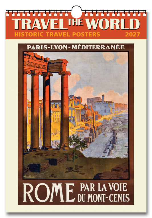 2027 Travel the World Large Wall Calendar 13.4" x 19" Spiral Bound with Hanger