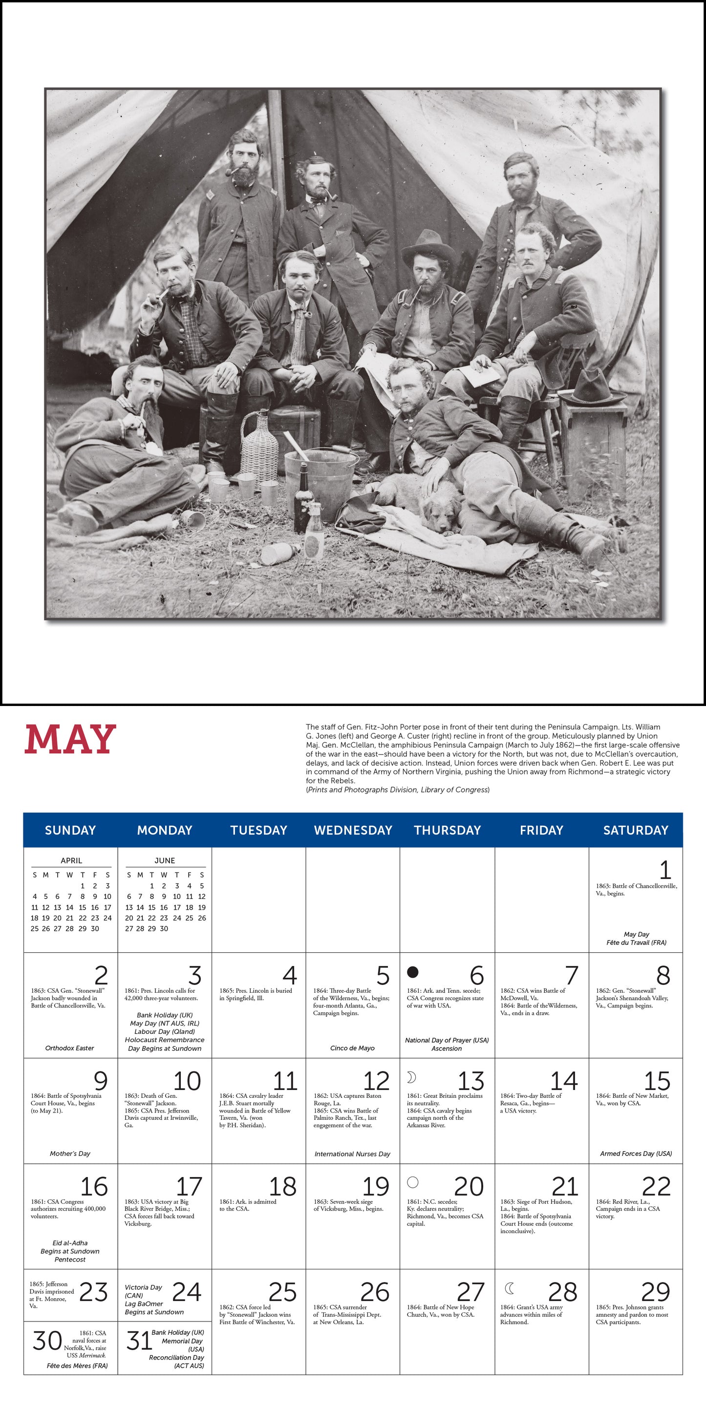 2027 Civil War Day-By-Day Chronology Wall Calendar, 12" x 12"