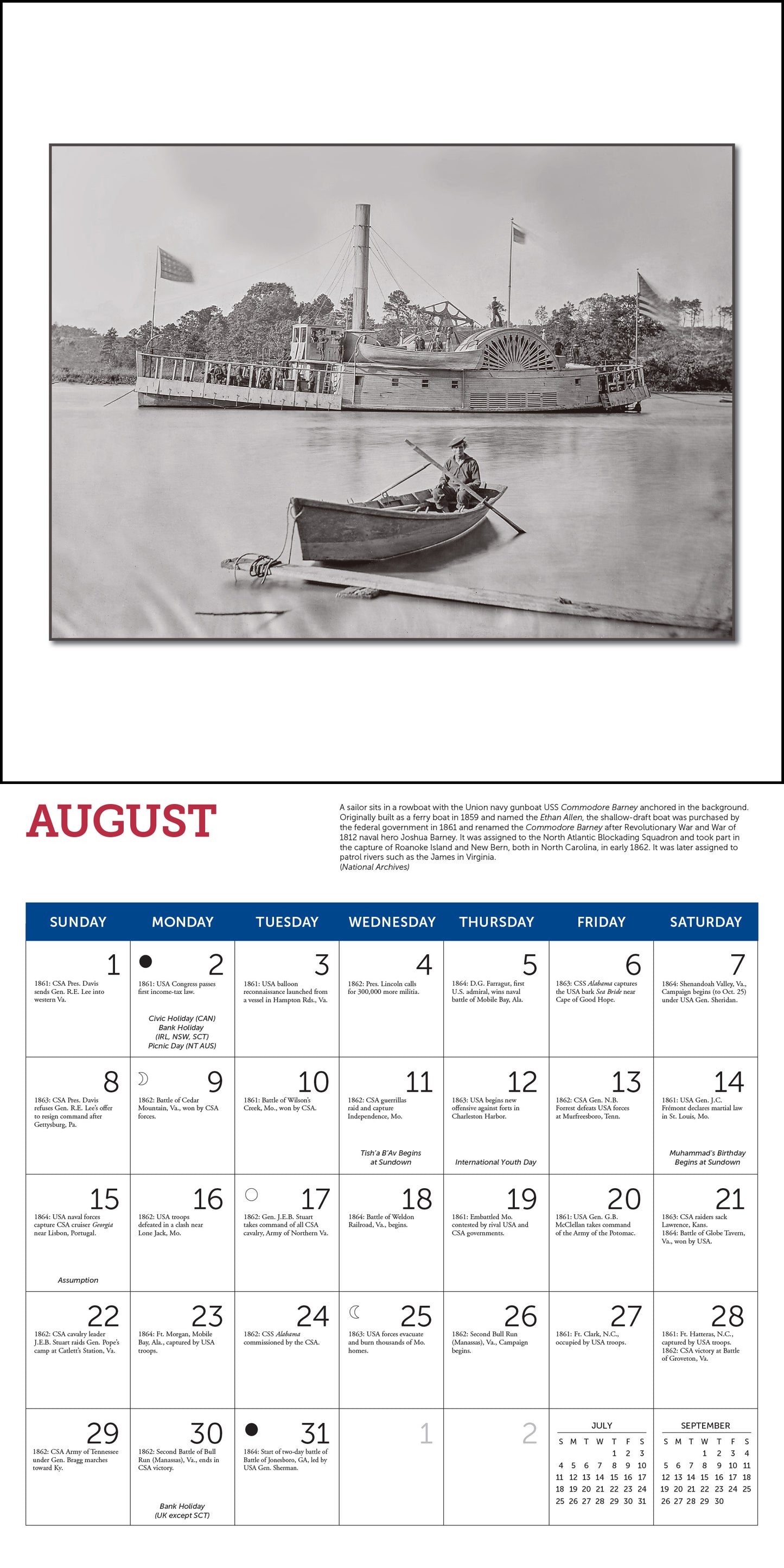 2027 Civil War Day-By-Day Chronology Wall Calendar, 12" x 12"