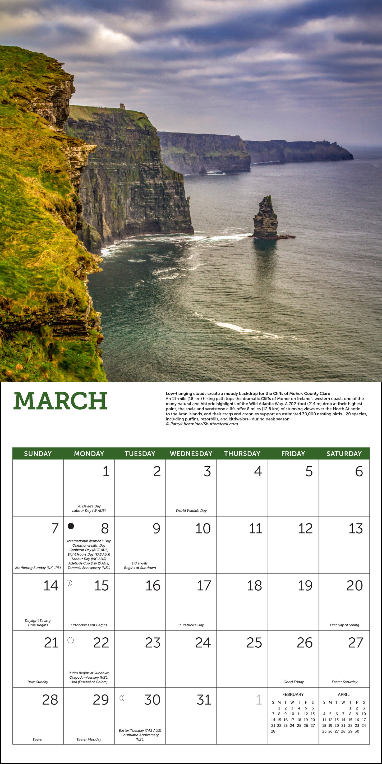 2027 Irish Country Wall Calendar, 12" x 12"