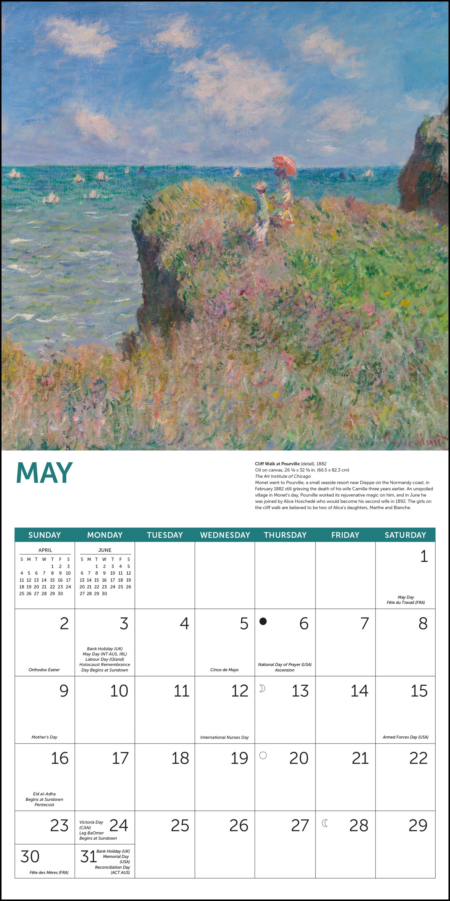 2027 Monet At Sea Wall Calendar, 12" x 12"