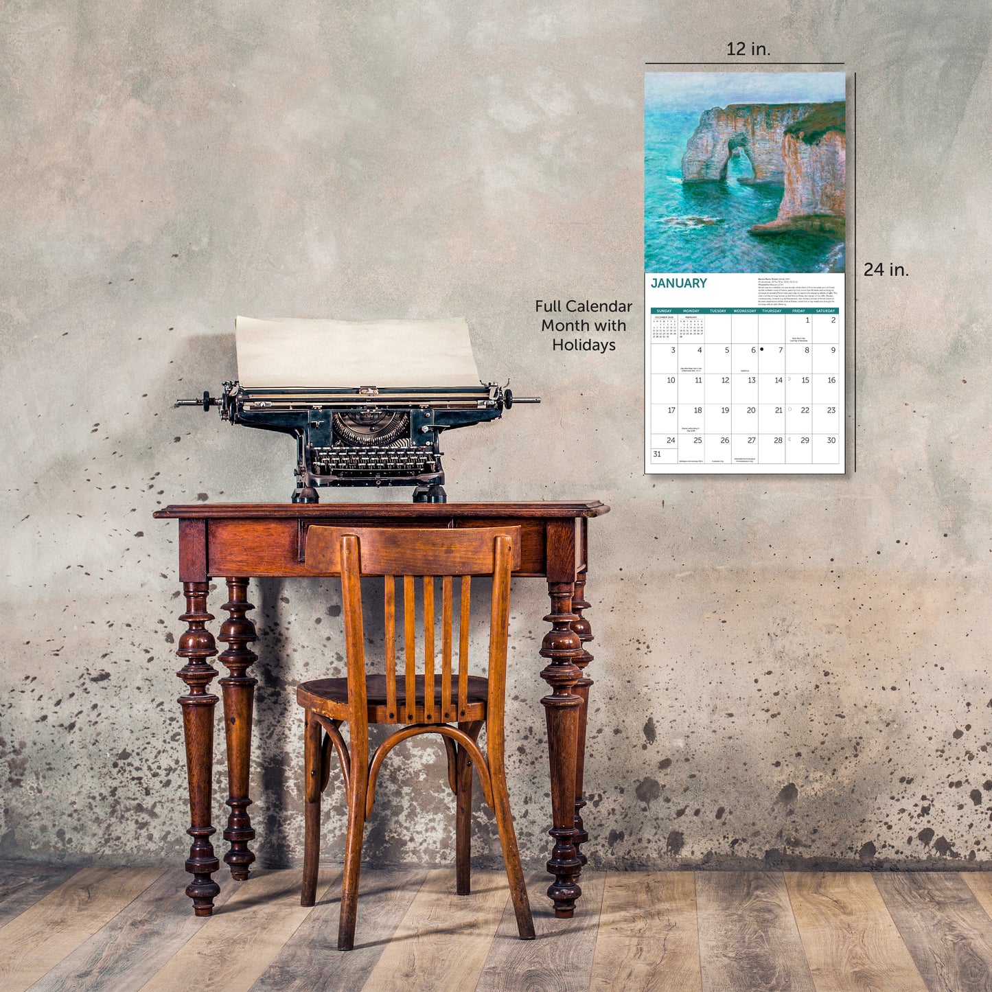 2027 Monet At Sea Wall Calendar, 12" x 12"