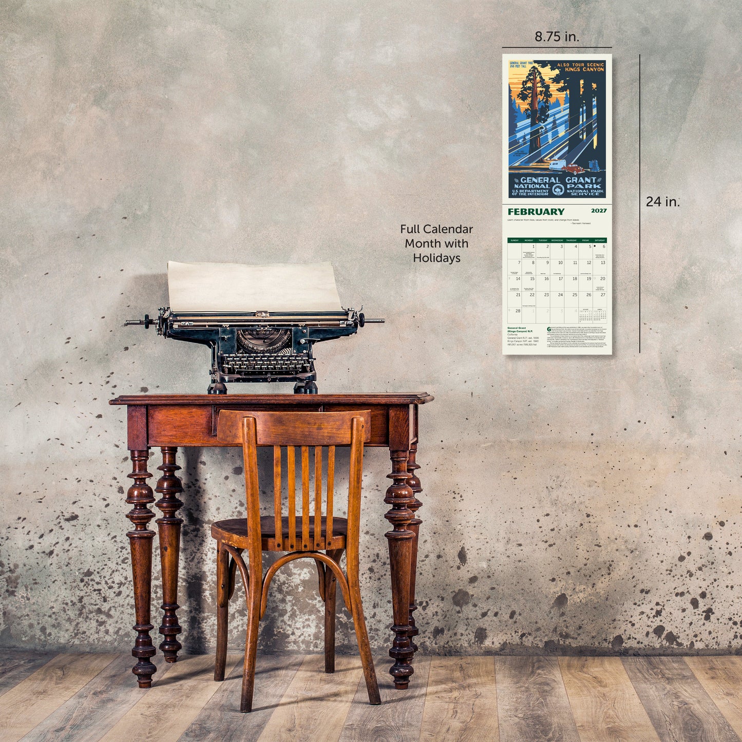 2027 National Parks WPA GID Wall Calendar, 8.75" x 12"