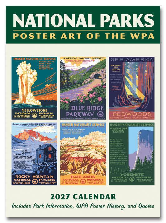 2027 National Parks WPA GID Wall Calendar, 8.75" x 12"