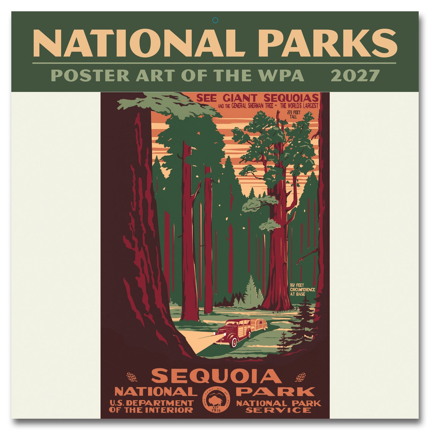2027 National Parks WPA 12SQ Wall Calendar, 12" x 12"