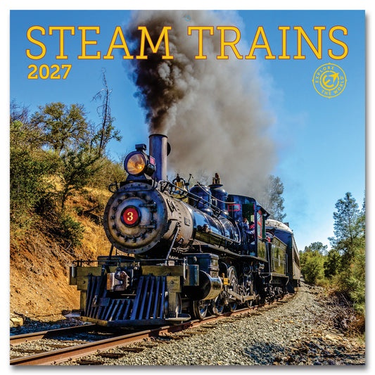 2027 Steam Trains Wall Calendar, 12" x 12"