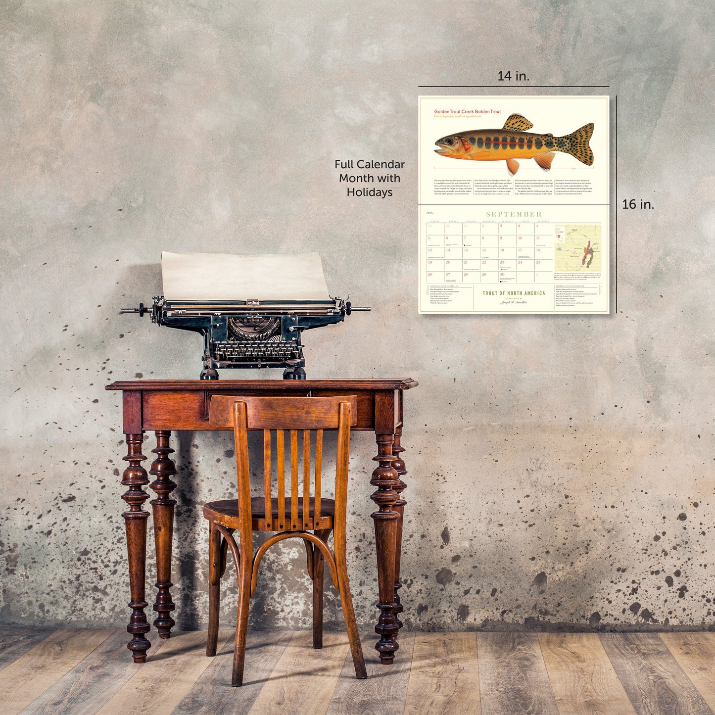 2027 Trout of North America Wall Calendar, 14" x 8"