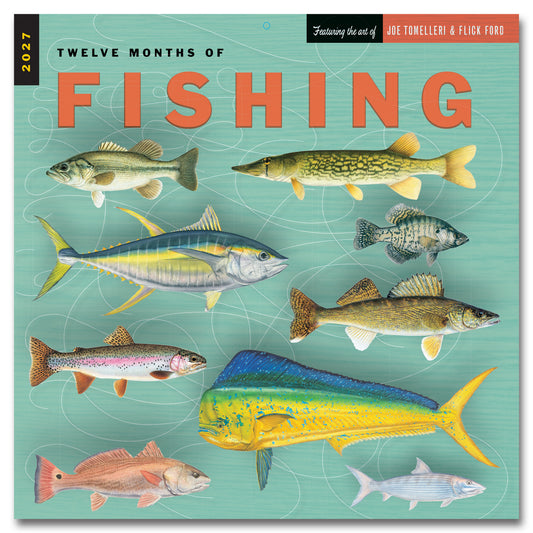 2027 Twelve Months of Fishing Wall Calendar, 12" x 12"