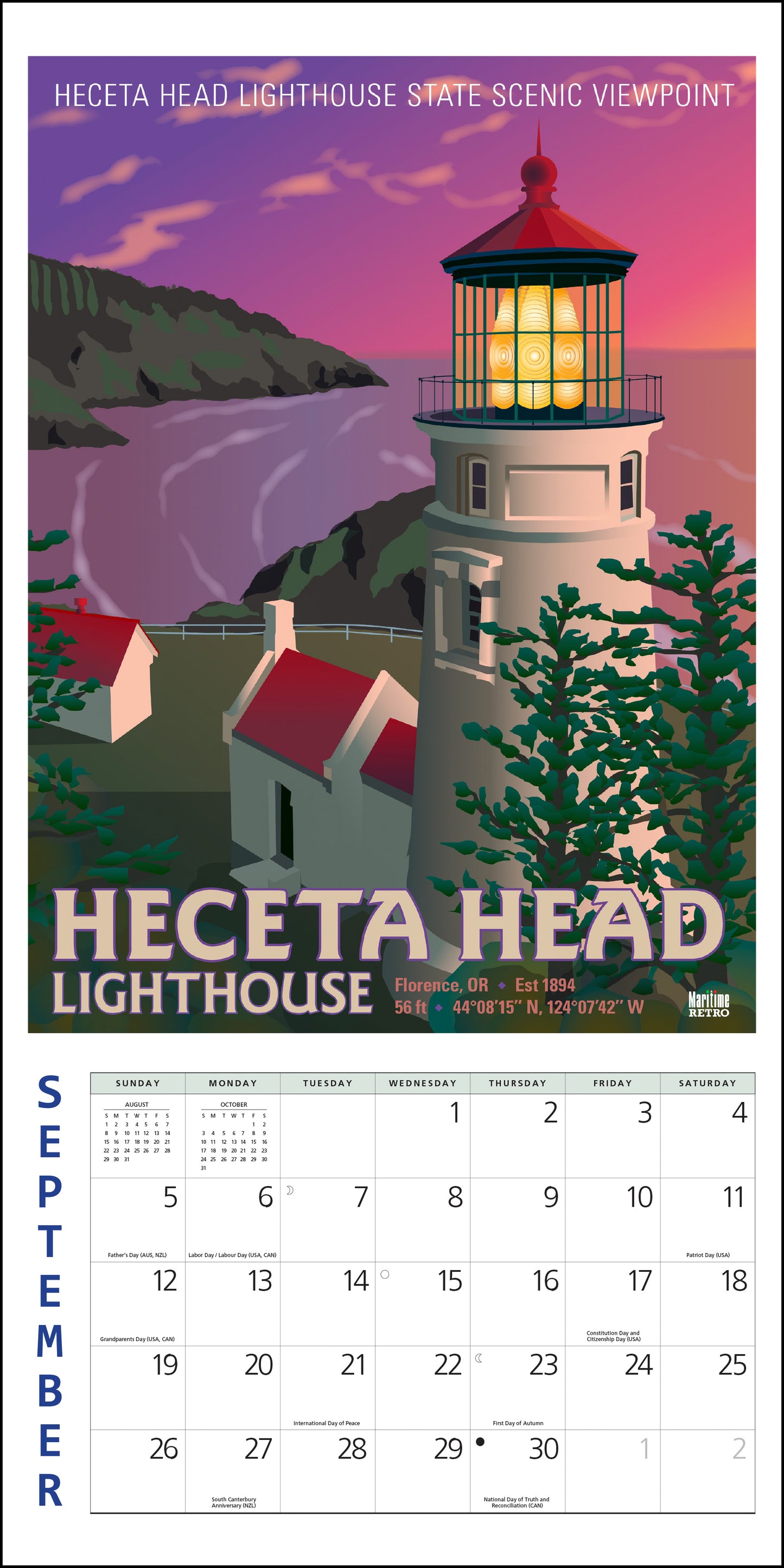 2027 Lighthouse Posters Mini Wall, 7" x 7"