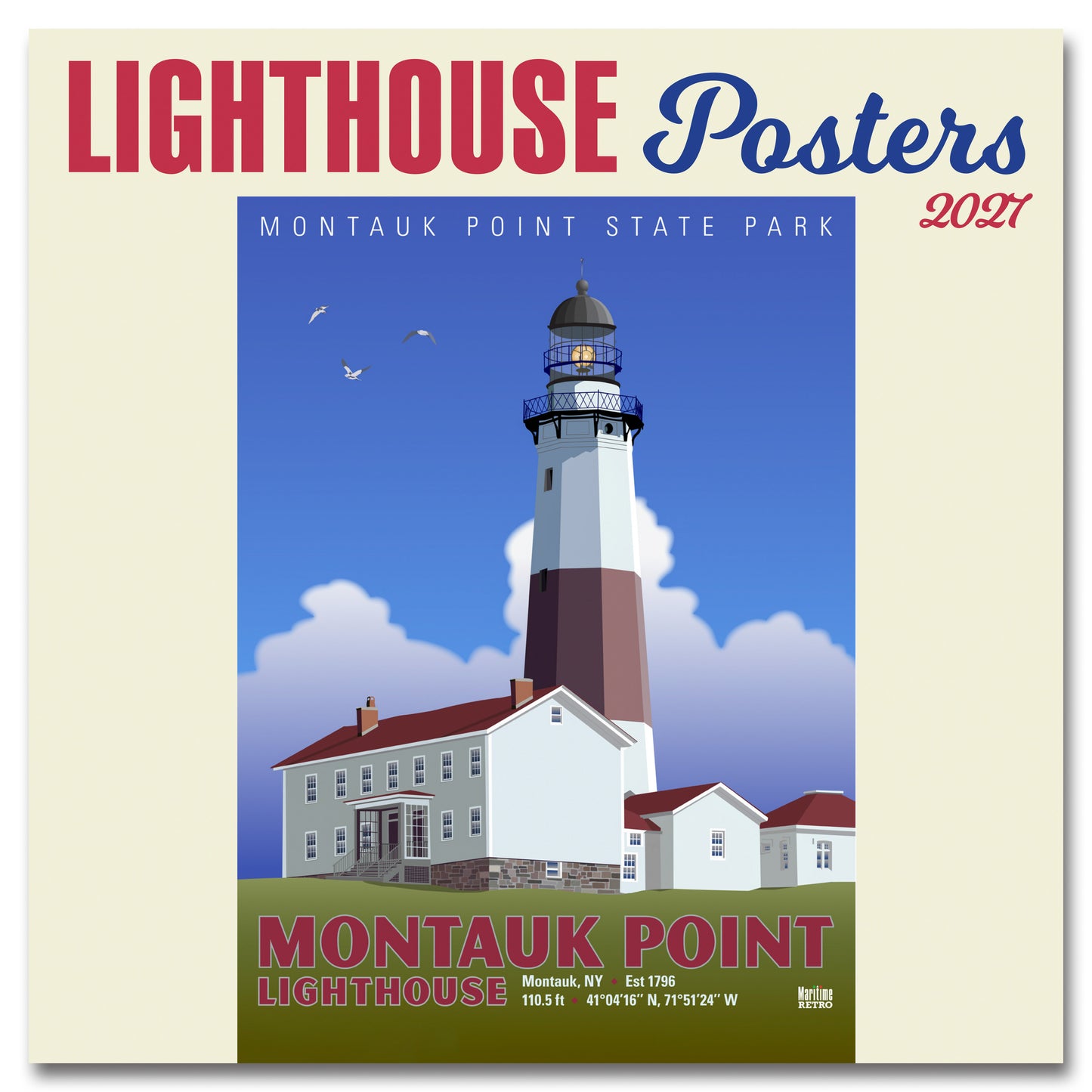 2027 Lighthouse Posters Mini Wall, 7" x 7"