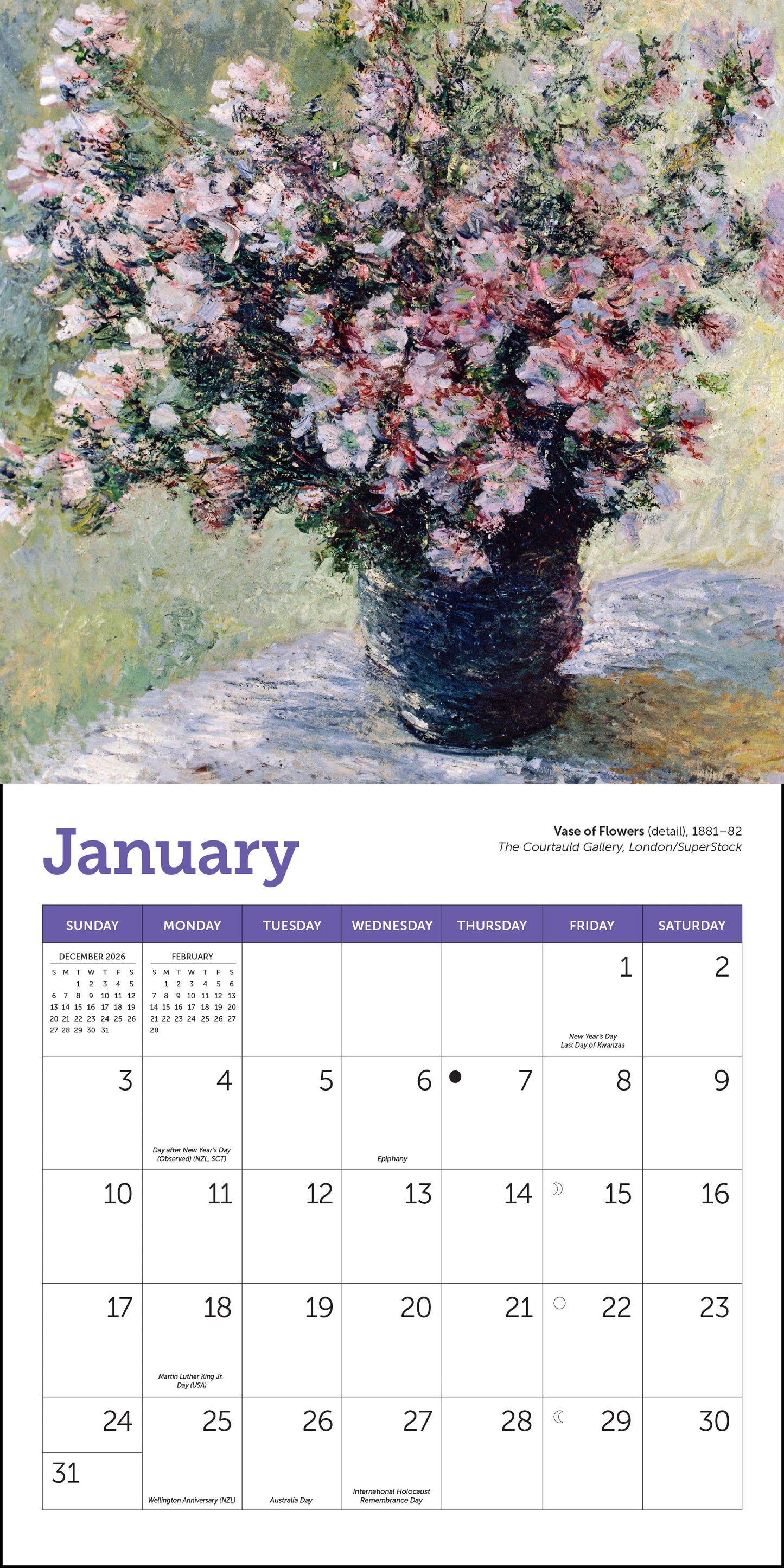 2027 Monet Mini Wall, 7" x 7"