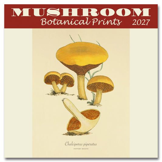2027 Mushroom Botanical Prints Mini Wall, 7" x 7"