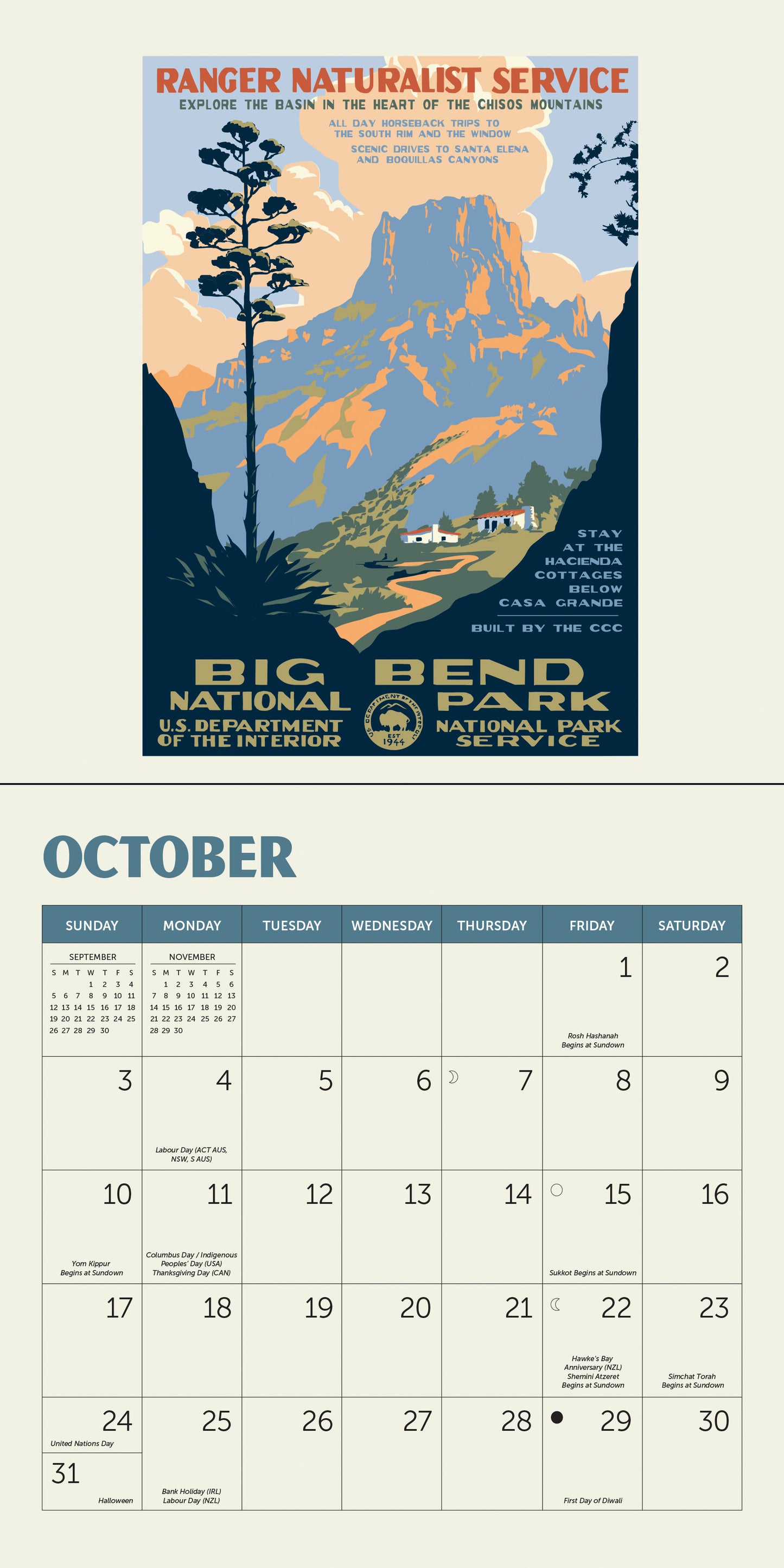 2027 National Parks WPA Mini Wall, 7" x 7"