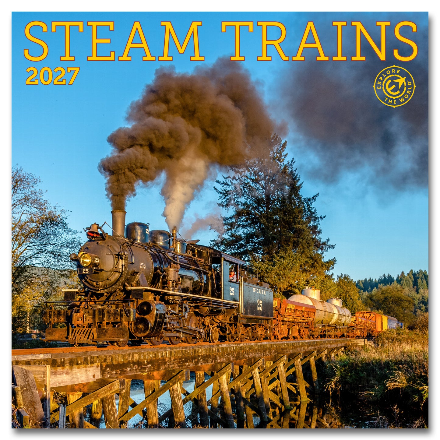 2027 Steam Trains Mini Wall, 7" x 7