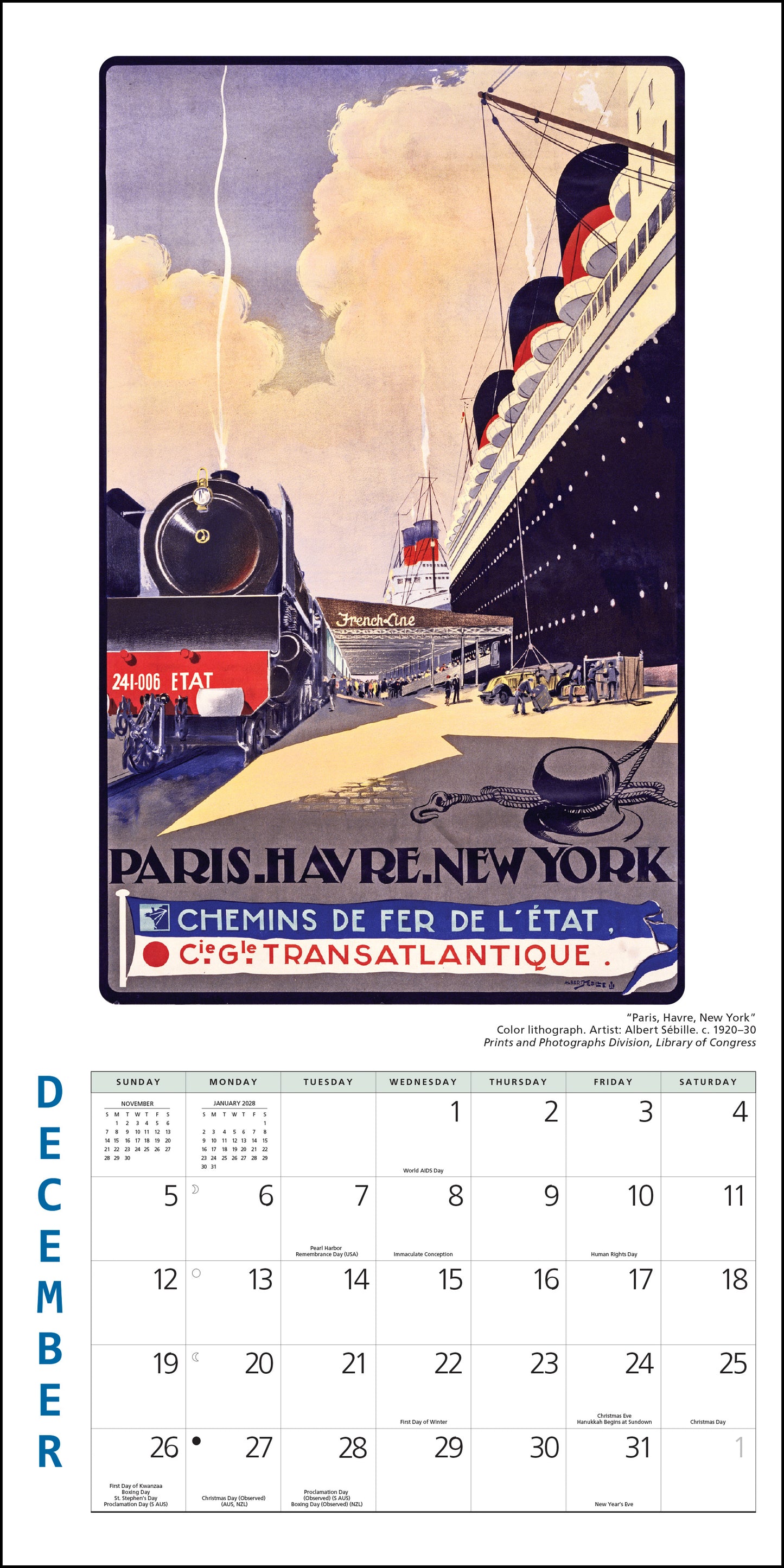 2027 Travel the World Mini Wall, 7" x 7